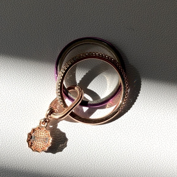 Pandora Lucky Bottle Cap ring set: 14k rose gold; 925 silver - Picture 6 of 16